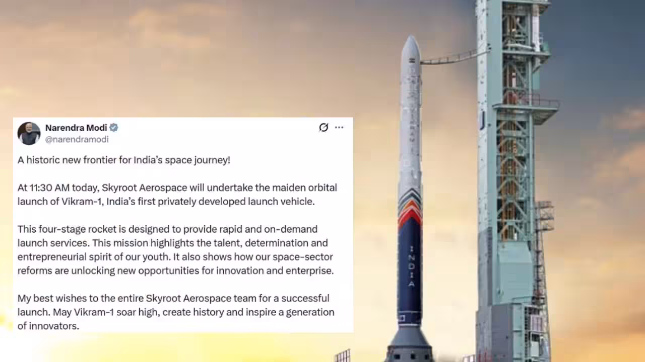 'Historic new frontier': PM Modi hails 'talent of youth' ahead of Vikram-1 launch
